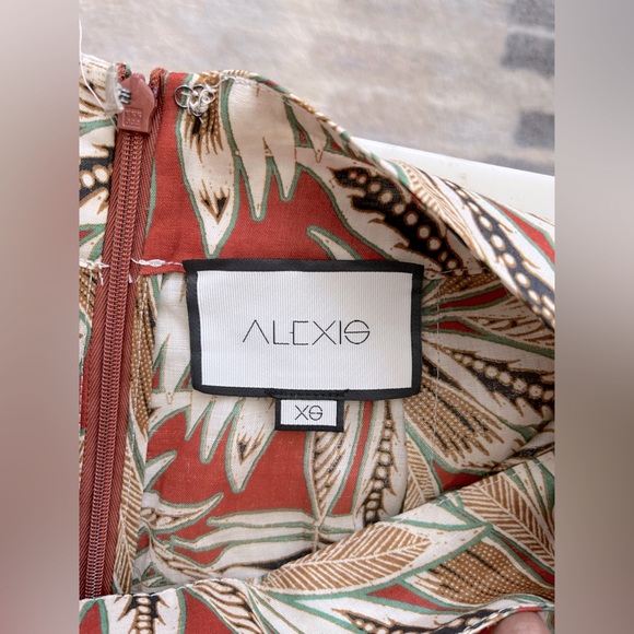 Alexis Terracotta Palm Print Linen Pants - Picture 4 of 6